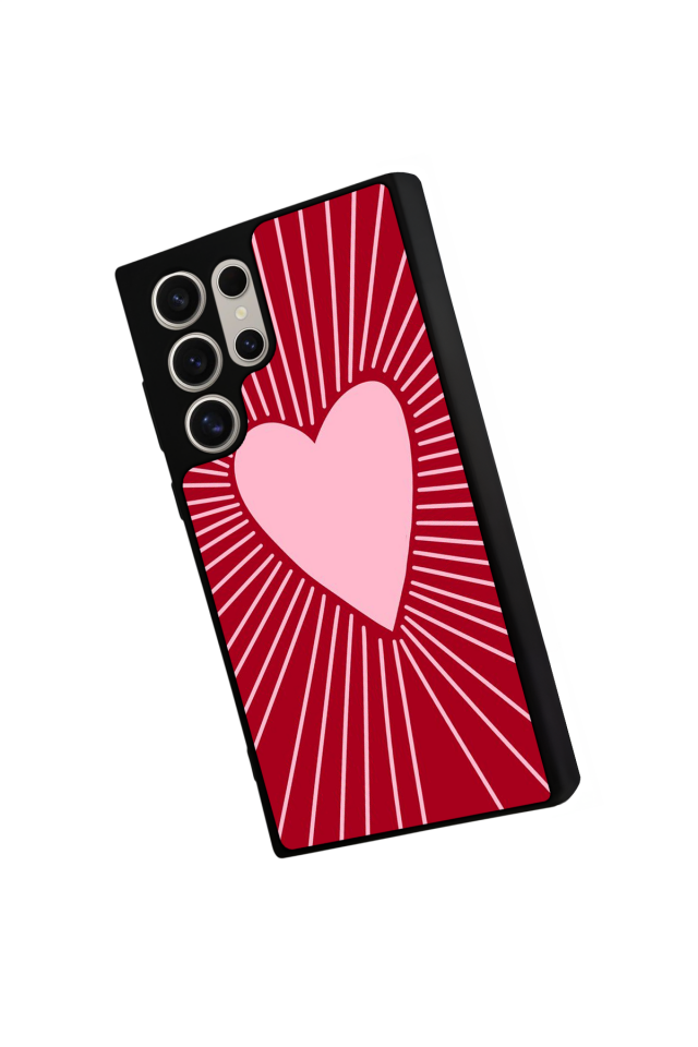 Samsung Galaxy S22 Ultra Uyumlu Kalp Love Tasarımlı Glossy Premium Kılıf
