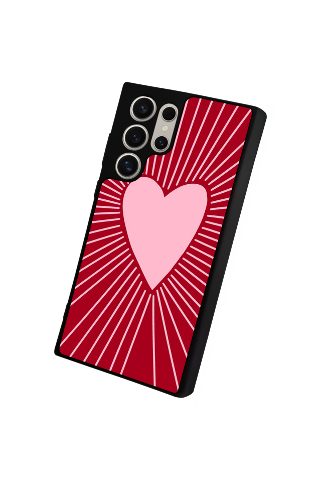 Samsung Galaxy S22 Ultra Uyumlu Kalp Love Tasarımlı Glossy Premium Kılıf