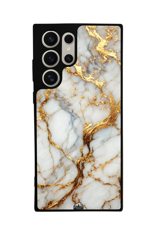 Samsung Galaxy S24 Ultra Uyumlu Mermer Marble Tasarımlı Glossy Premium Kılıf
