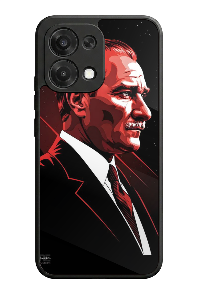 Oppo A6 Pro Uyumlu Mustafa Kemal Ataturk Tasarımlı Glossy Premium Kılıf