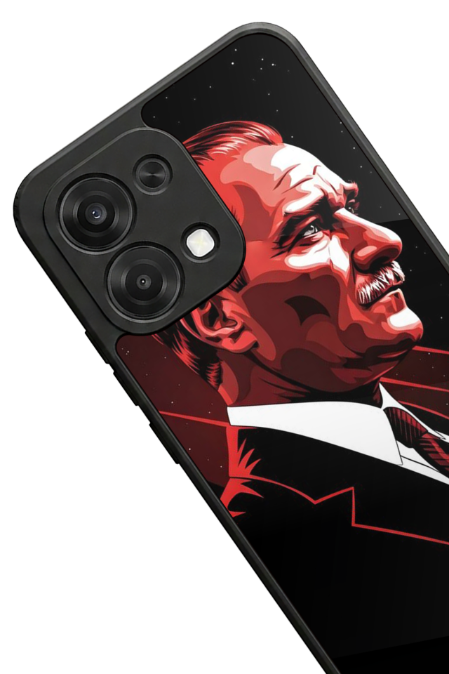 Oppo A6 Pro Uyumlu Mustafa Kemal Ataturk Tasarımlı Glossy Premium Kılıf