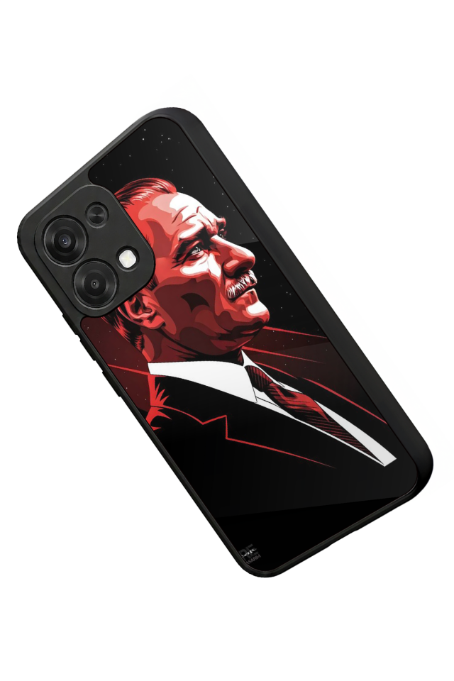 Oppo A6 Pro Uyumlu Mustafa Kemal Ataturk Tasarımlı Glossy Premium Kılıf