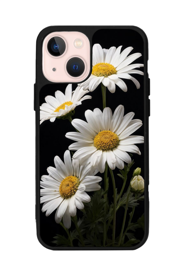 iPhone 13 Mini Uyumlu Papatya Tasarımlı Glossy Premium Kılıf