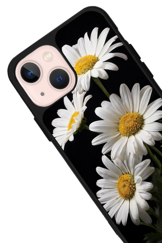 iPhone 13 Mini Uyumlu Papatya Tasarımlı Glossy Premium Kılıf