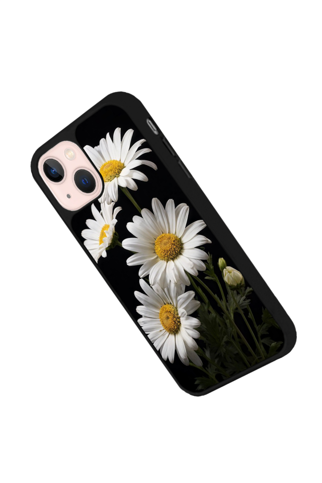 iPhone 13 Mini Uyumlu Papatya Tasarımlı Glossy Premium Kılıf