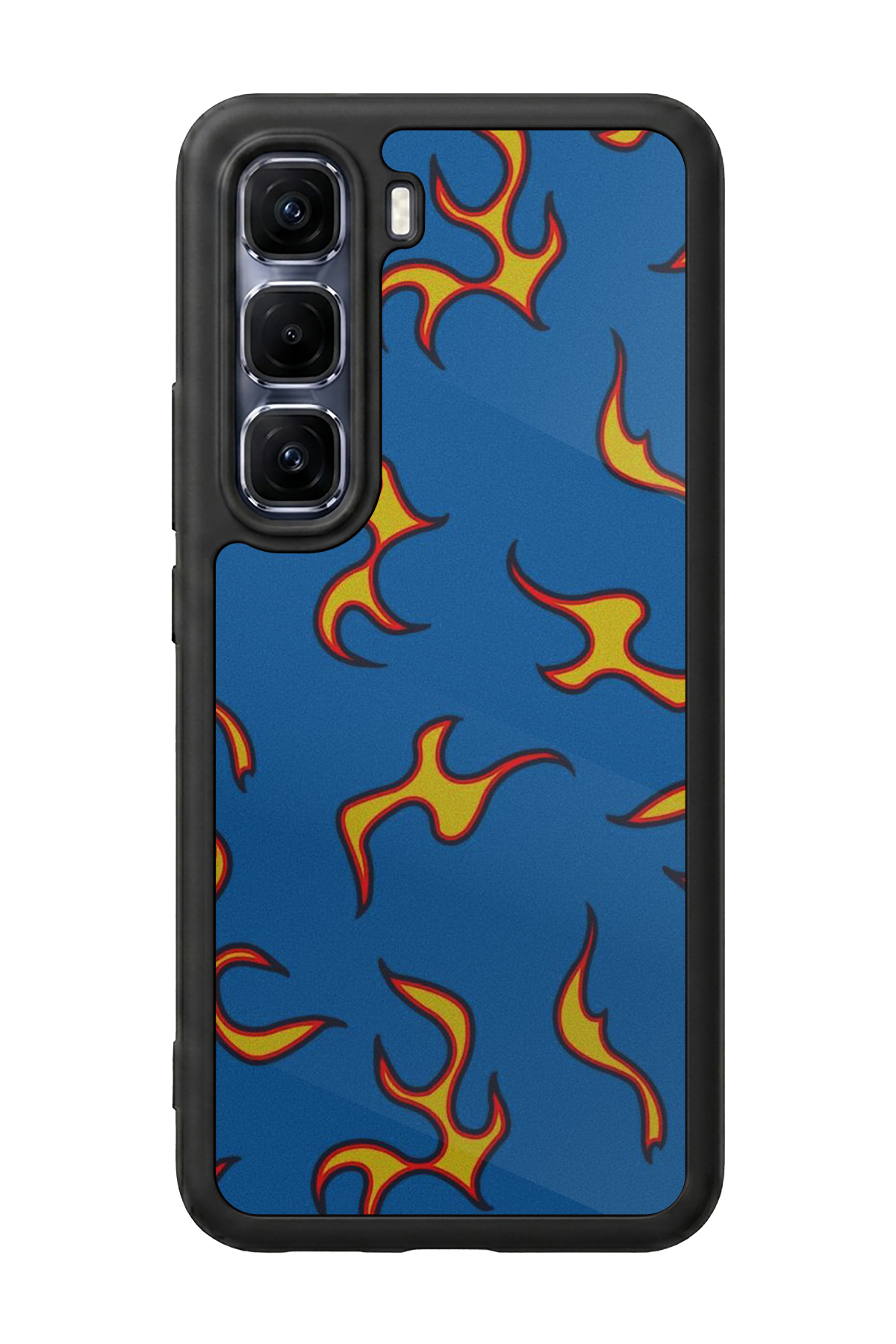 Infinix Hot 60 Pro Plus Uyumlu Retro Flame Patterns Tasarımlı Glossy Premium Kılıf