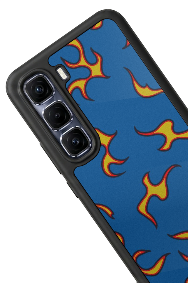 Infinix Hot 60 Pro Plus Uyumlu Retro Flame Patterns Tasarımlı Glossy Premium Kılıf