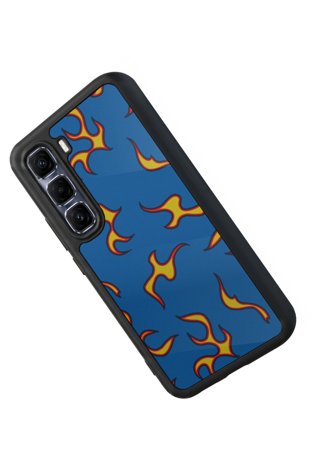 Infinix Hot 60 Pro Plus Uyumlu Retro Flame Patterns Tasarımlı Glossy Premium Kılıf