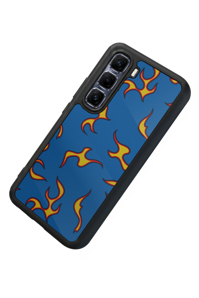 Infinix Hot 60 Pro Plus Uyumlu Retro Flame Patterns Tasarımlı Glossy Premium Kılıf