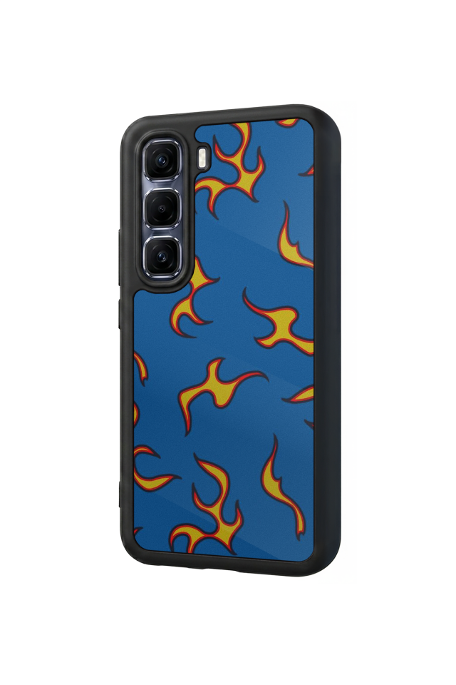 Infinix Hot 60 Pro Plus Uyumlu Retro Flame Patterns Tasarımlı Glossy Premium Kılıf