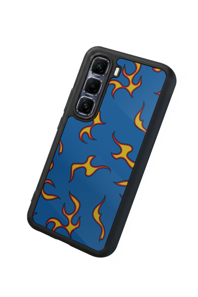 Infinix Hot 60 Pro Plus Uyumlu Retro Flame Patterns Tasarımlı Glossy Premium Kılıf