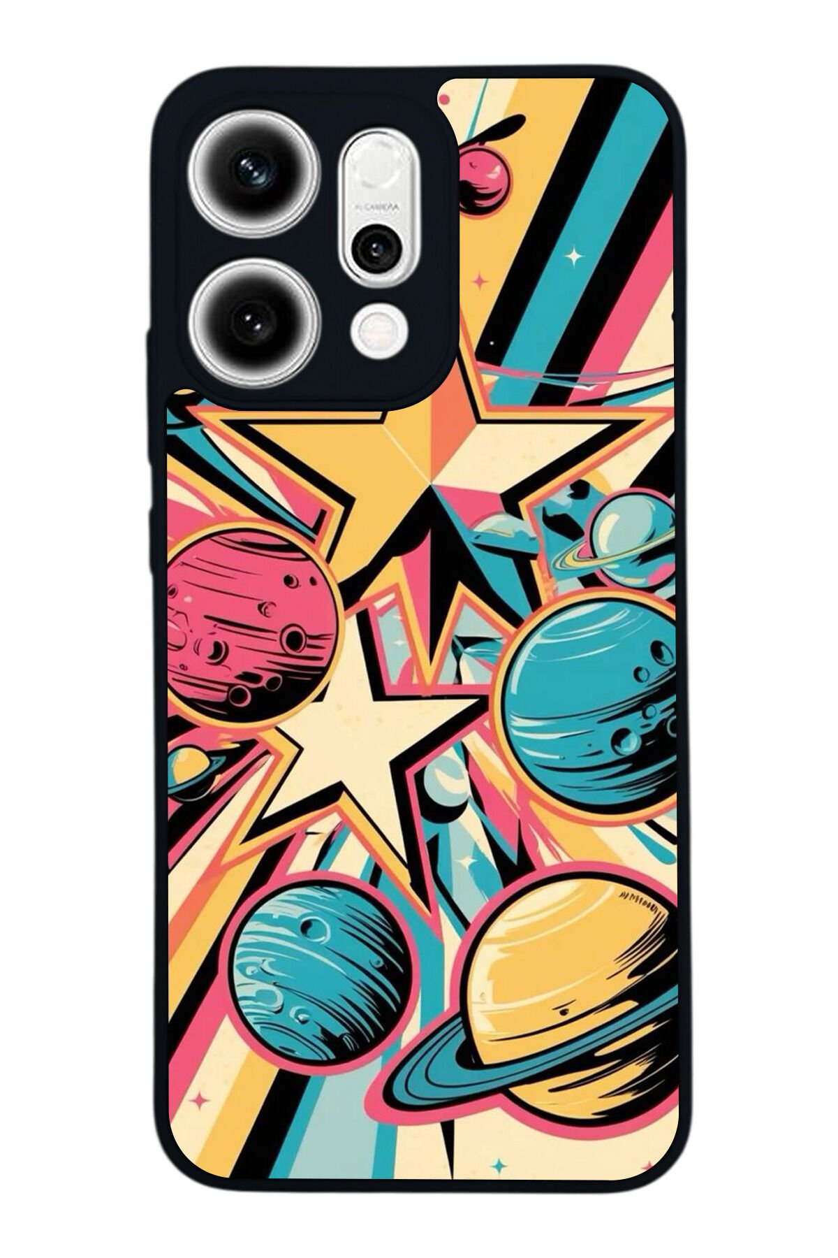 Oppo Reno 14 Uyumlu Uzay Tasarımlı Glossy Premium Kılıf