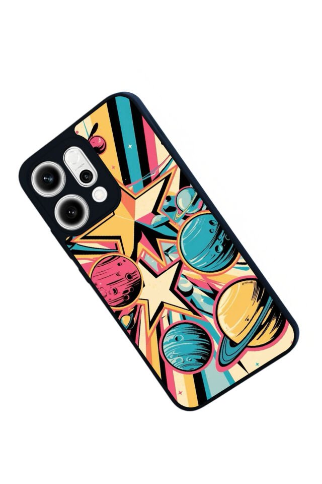 Oppo Reno 14 Uyumlu Uzay Tasarımlı Glossy Premium Kılıf