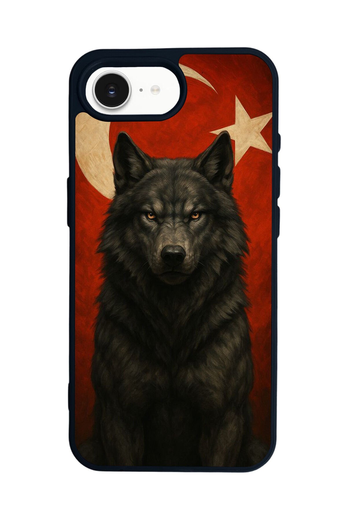 iPhone 16E Uyumlu Bozkurt Tasarımlı Glossy Premium Kılıf
