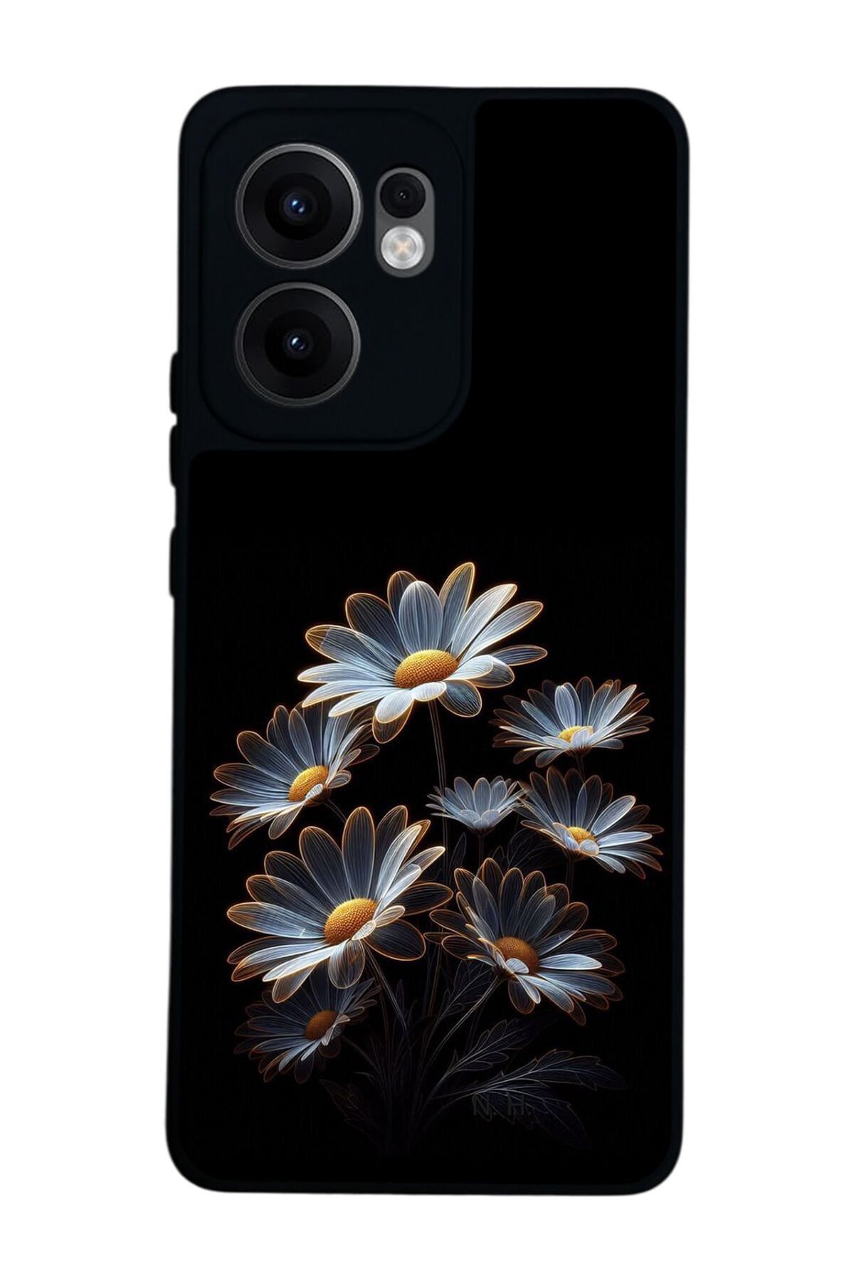 Oppo Reno 13F Uyumlu Cicek Tasarımlı Glossy Premium Kılıf