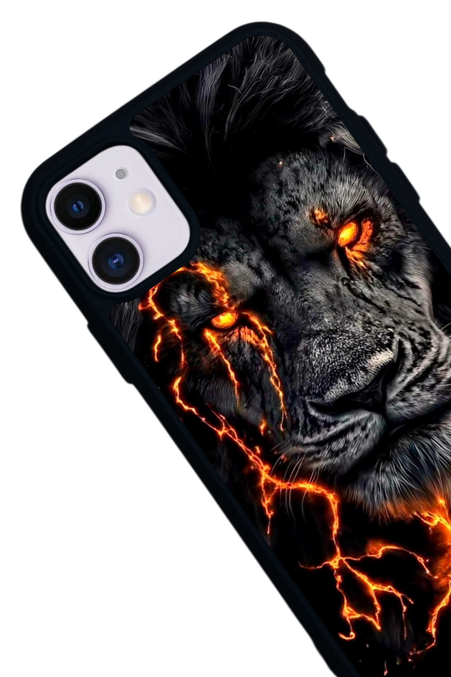 iPhone 11 Uyumlu Aslan Tasarımlı Glossy Premium Kılıf