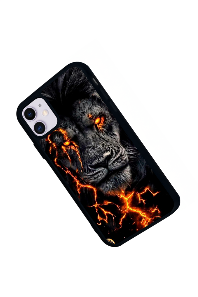 iPhone 11 Uyumlu Aslan Tasarımlı Glossy Premium Kılıf
