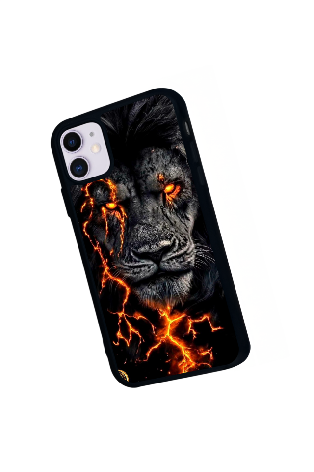iPhone 11 Uyumlu Aslan Tasarımlı Glossy Premium Kılıf