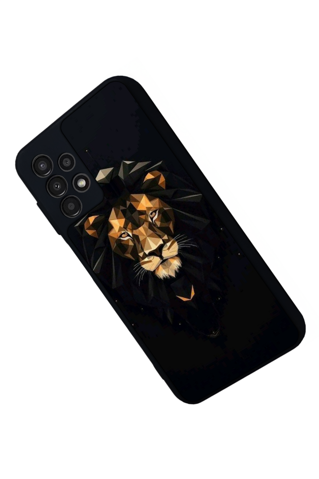 Samsung Galaxy A13 Uyumlu Aslan Tasarımlı Glossy Premium Kılıf