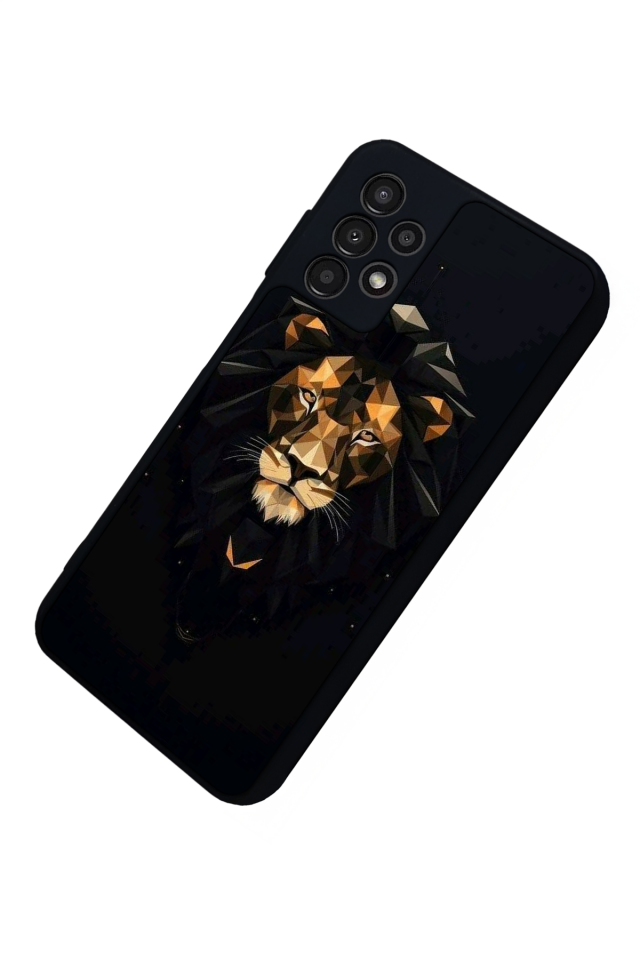 Samsung Galaxy A13 Uyumlu Aslan Tasarımlı Glossy Premium Kılıf
