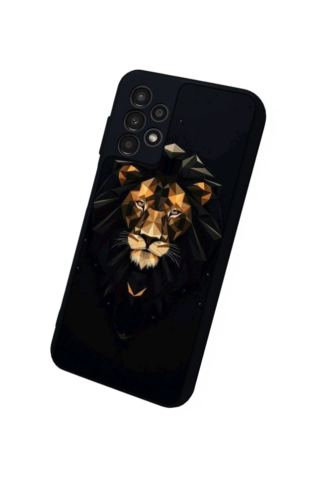 Samsung Galaxy A13 Uyumlu Aslan Tasarımlı Glossy Premium Kılıf