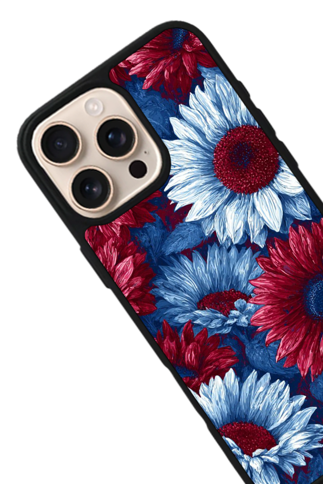 iPhone 16 Pro Uyumlu Cicek Tasarımlı Glossy Premium Kılıf