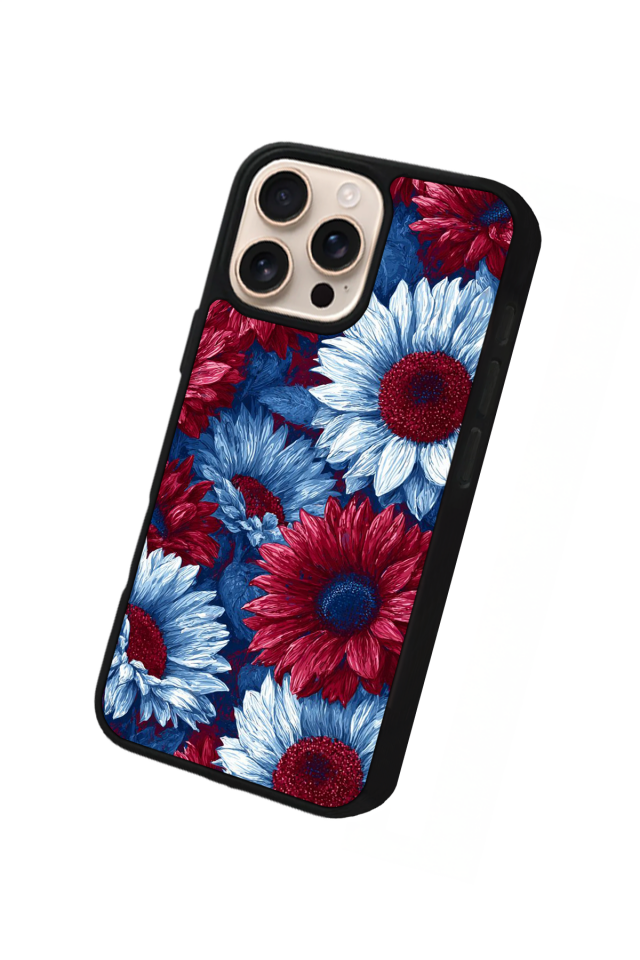 iPhone 16 Pro Uyumlu Cicek Tasarımlı Glossy Premium Kılıf