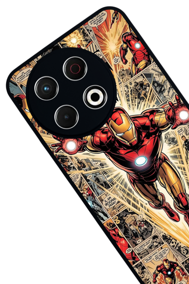 Tecno Spark 30 Pro Uyumlu Iron Man ( Demir Adam ) Tasarımlı Glossy Premium Kılıf