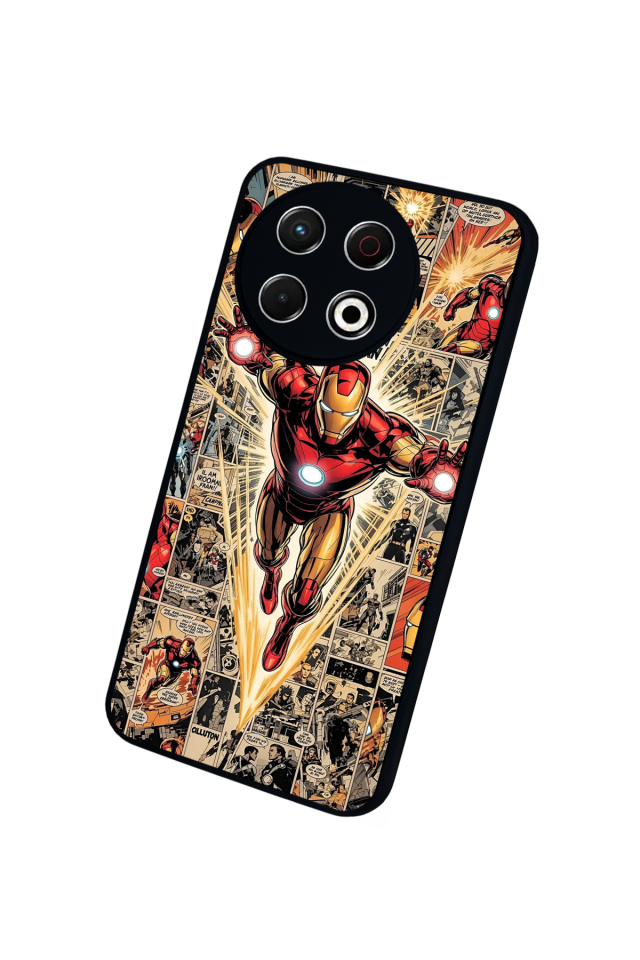 Tecno Spark 30 Pro Uyumlu Iron Man ( Demir Adam ) Tasarımlı Glossy Premium Kılıf