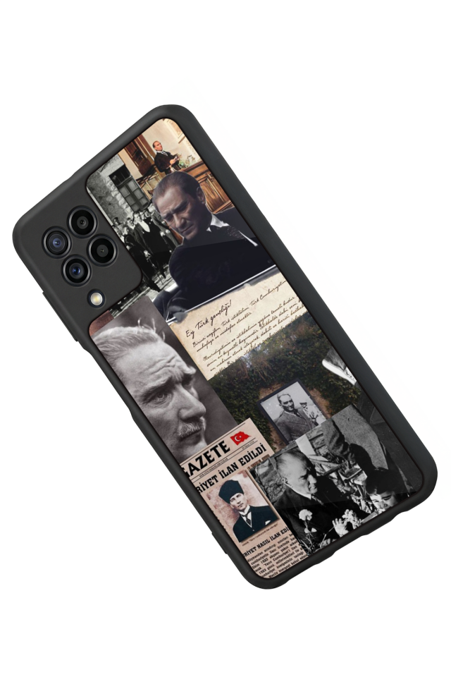 Samsung Galaxy M22 Uyumlu Mustafa Kemal Ataturk Tasarımlı Glossy Premium Kılıf