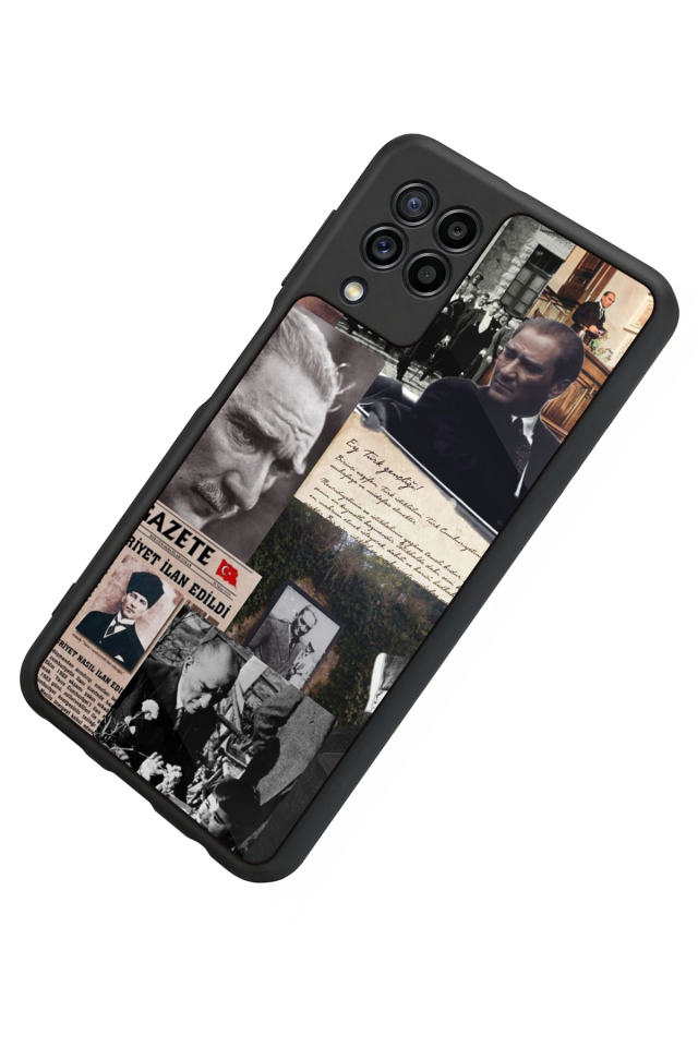 Samsung Galaxy M22 Uyumlu Mustafa Kemal Ataturk Tasarımlı Glossy Premium Kılıf
