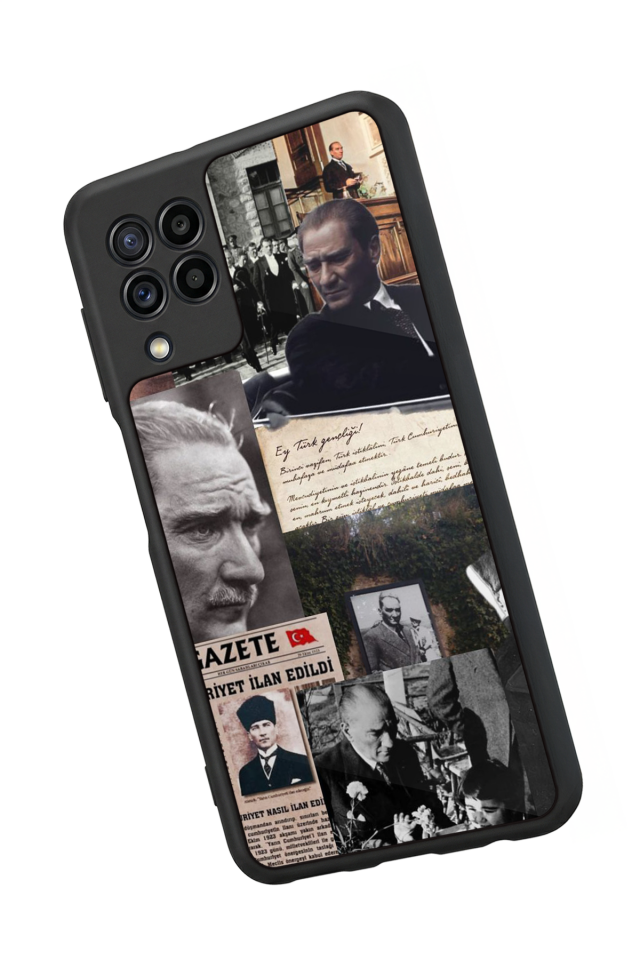 Samsung Galaxy M22 Uyumlu Mustafa Kemal Ataturk Tasarımlı Glossy Premium Kılıf