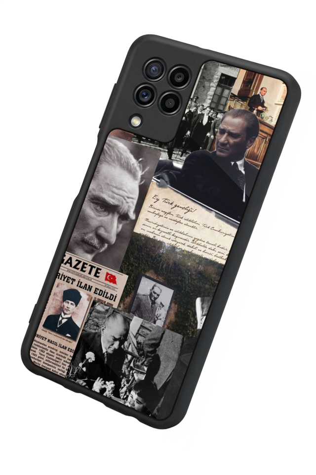 Samsung Galaxy M22 Uyumlu Mustafa Kemal Ataturk Tasarımlı Glossy Premium Kılıf