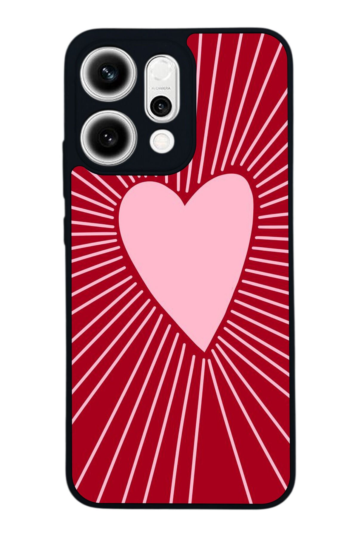 Oppo Reno 14 Uyumlu Kalp Love Tasarımlı Glossy Premium Kılıf