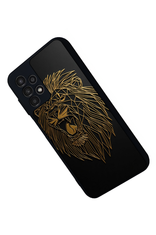 Samsung Galaxy A13 Uyumlu Aslan Tasarımlı Glossy Premium Kılıf
