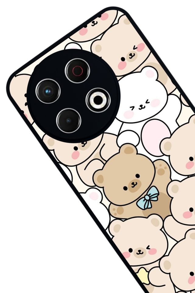 Tecno Spark 30 Pro Uyumlu Ayı Tasarımlı Glossy Premium Kılıf