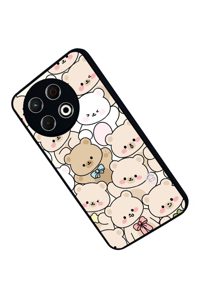 Tecno Spark 30 Pro Uyumlu Ayı Tasarımlı Glossy Premium Kılıf