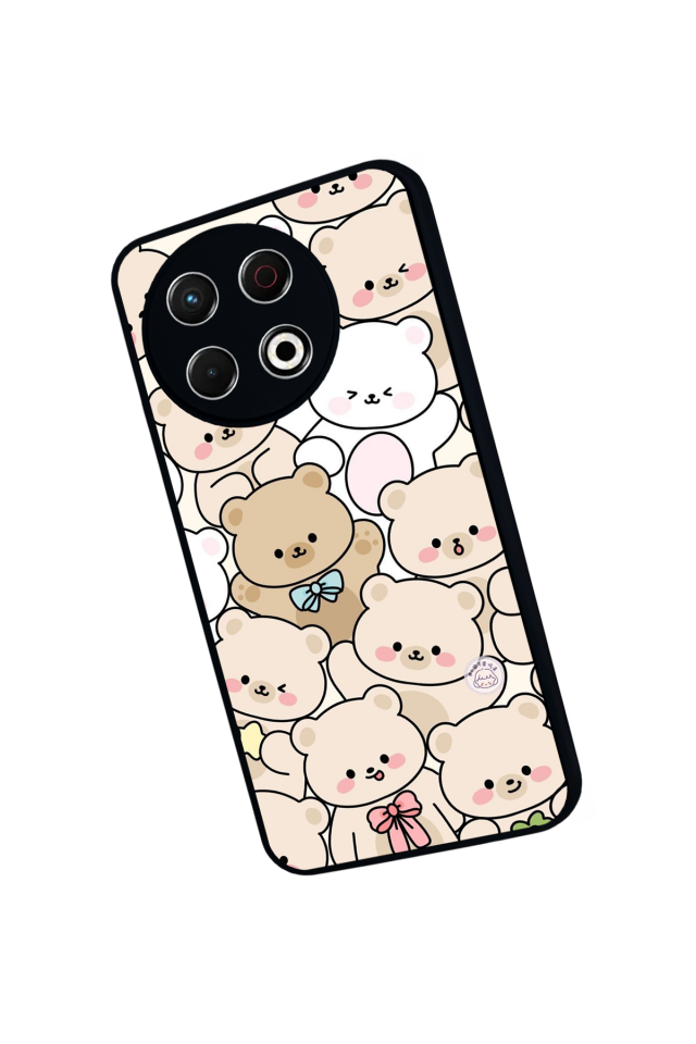 Tecno Spark 30 Pro Uyumlu Ayı Tasarımlı Glossy Premium Kılıf