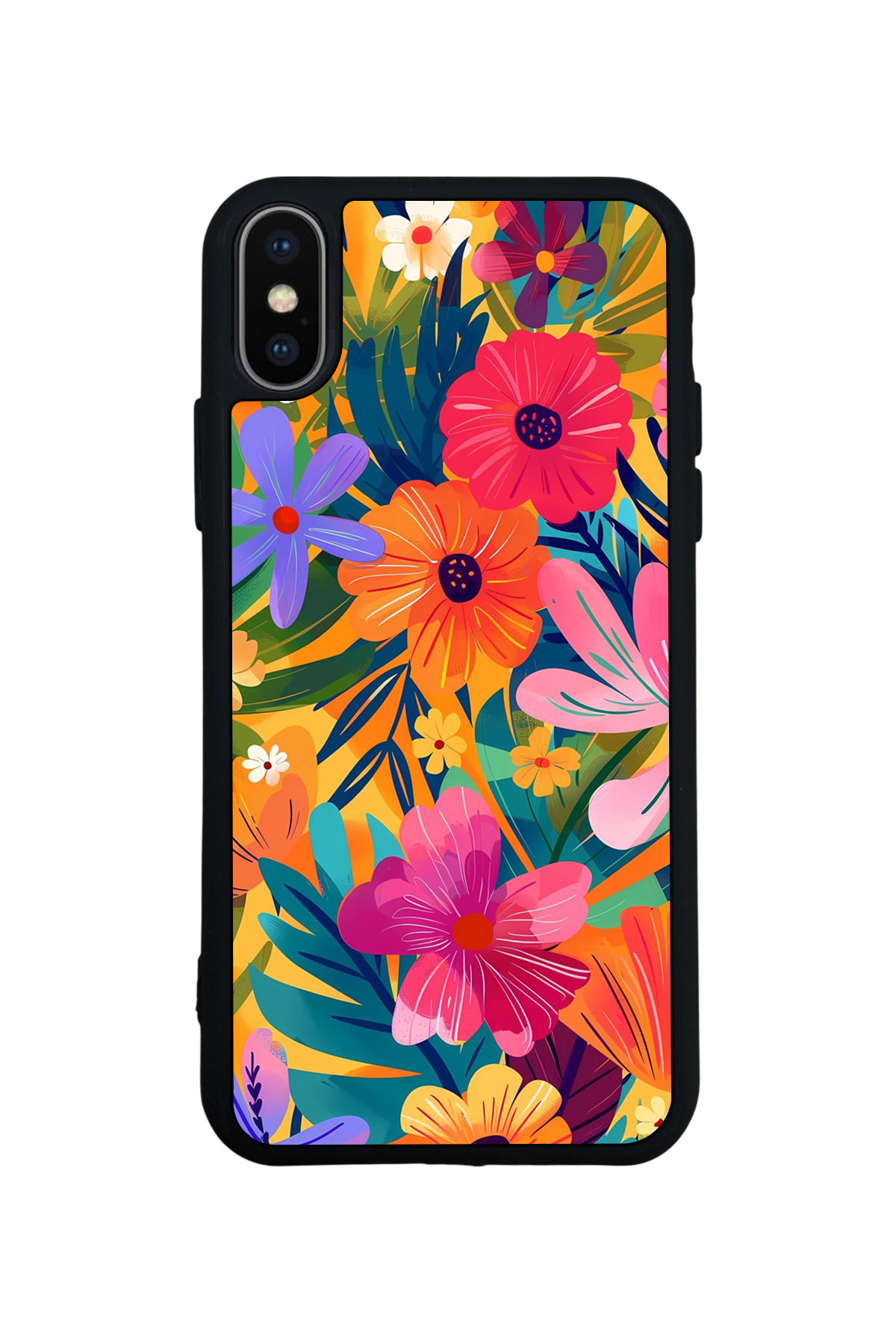 iPhone XS Max Uyumlu Floral Tasarımlı Glossy Premium Kılıf