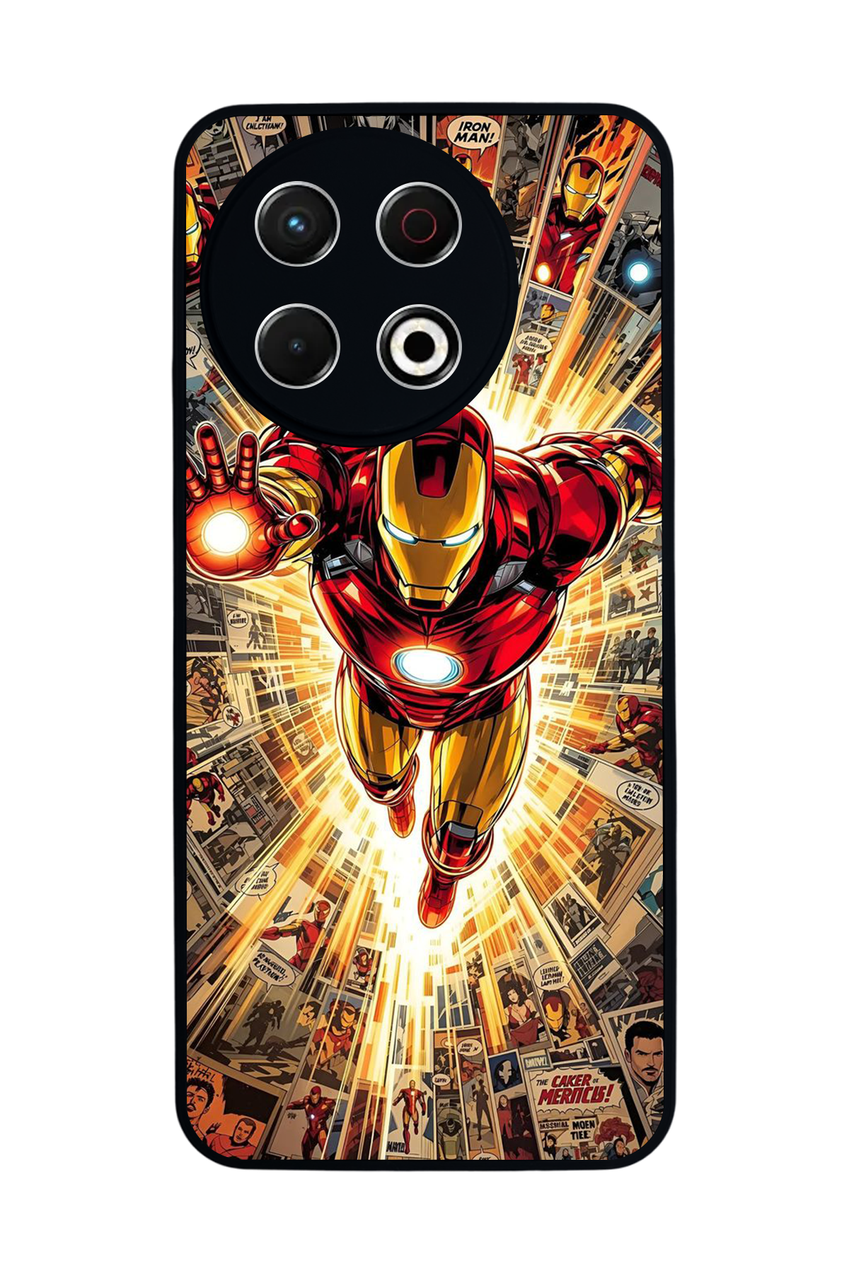 Tecno Spark 30 Pro Uyumlu Iron Man ( Demir Adam ) Tasarımlı Glossy Premium Kılıf