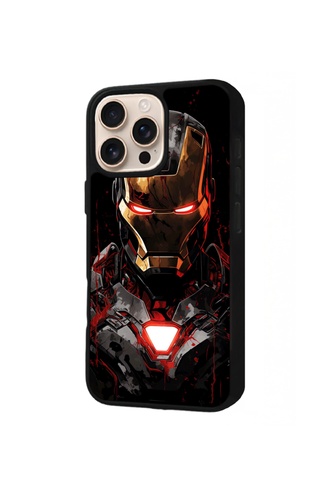 iPhone 15 Pro Max Uyumlu  Iron Man ( Demir Adam ) Tasarımlı Glossy Premium Kılıf