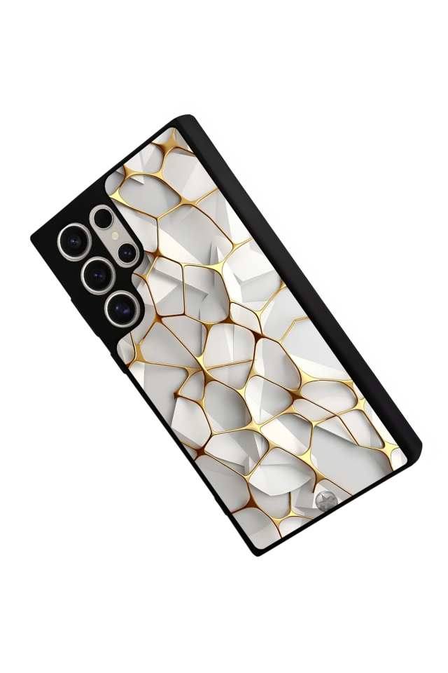 Samsung Galaxy S24 Ultra Uyumlu Mermer Marble Tasarımlı Glossy Premium Kılıf