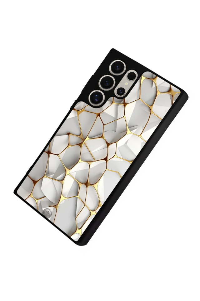 Samsung Galaxy S24 Ultra Uyumlu Mermer Marble Tasarımlı Glossy Premium Kılıf