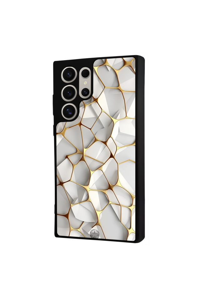 Samsung Galaxy S24 Ultra Uyumlu Mermer Marble Tasarımlı Glossy Premium Kılıf