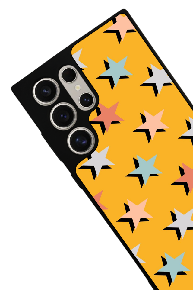 Samsung Galaxy S23 Ultra Uyumlu Retro Yildizlar Tasarımlı Glossy Premium Kılıf