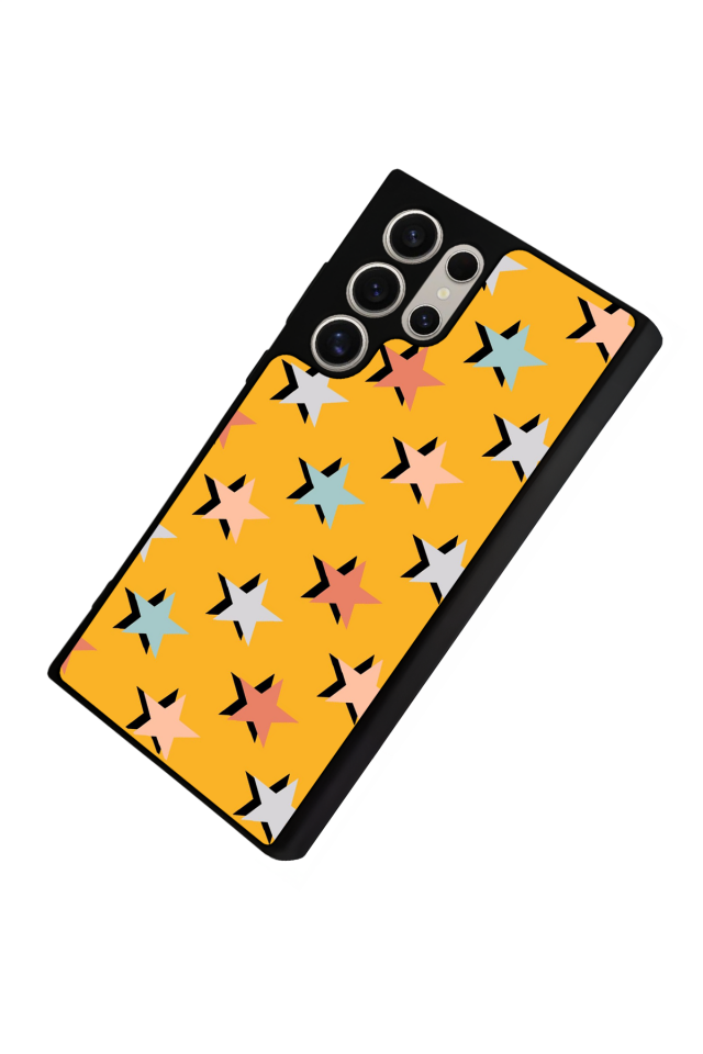 Samsung Galaxy S23 Ultra Uyumlu Retro Yildizlar Tasarımlı Glossy Premium Kılıf