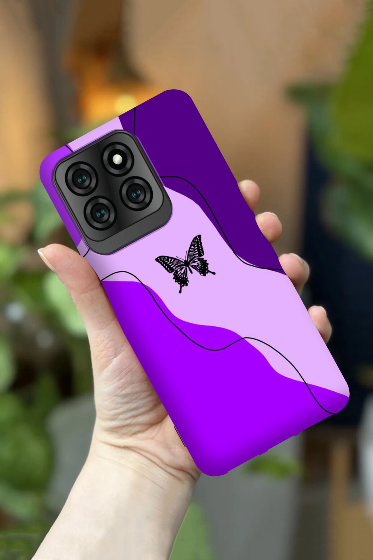 Reeder S71 Uyumlu Kamera Korumalı Kelebek Desenli HD Baskılı Silikon Kılıf