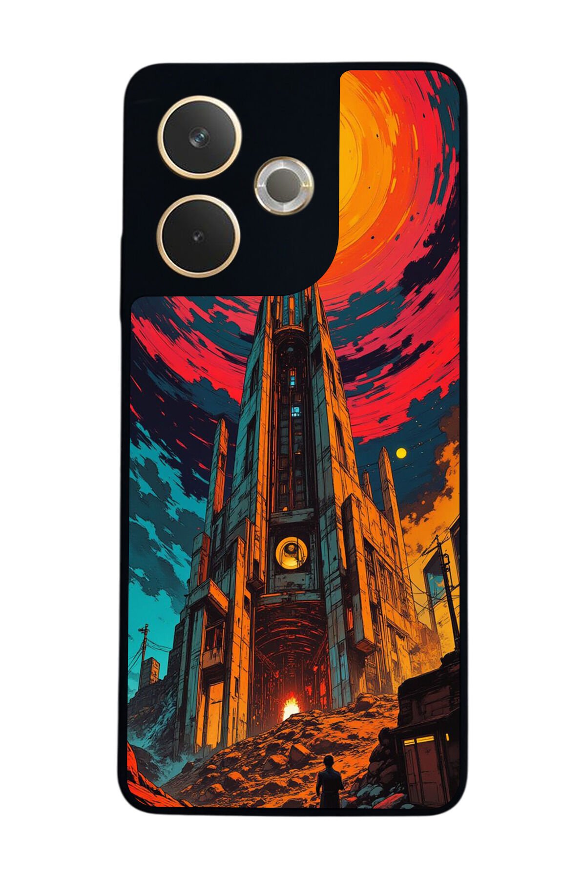 Oppo A5 Pro Uyumlu Abstract Tasarımlı Glossy Premium Kılıf