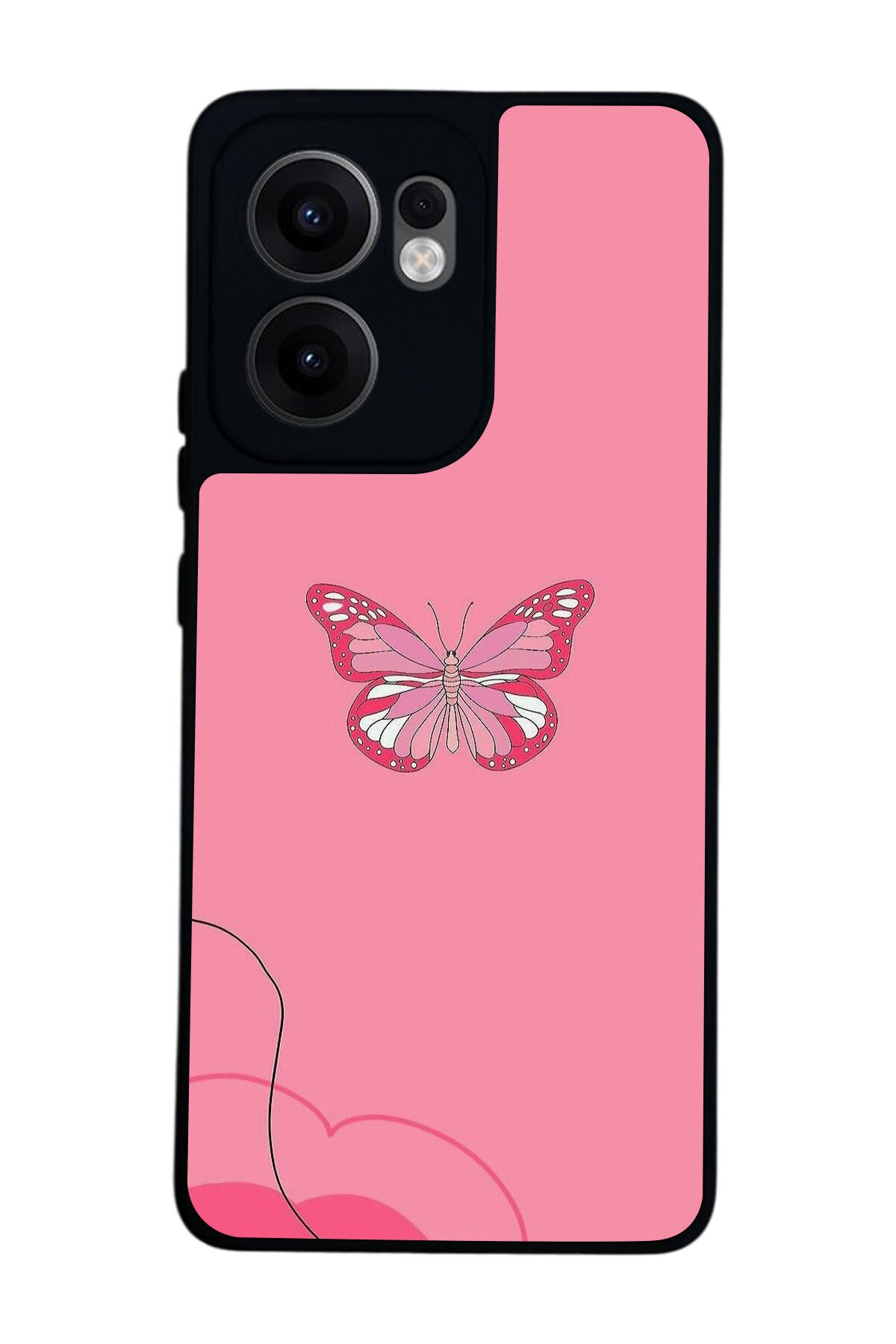 Oppo Reno 13F Uyumlu Kelebek Tasarımlı Glossy Premium Kılıf