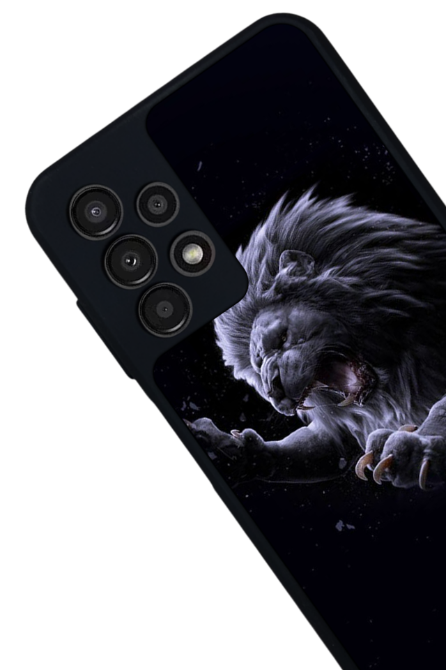 Samsung Galaxy A13 Uyumlu Aslan Tasarımlı Glossy Premium Kılıf